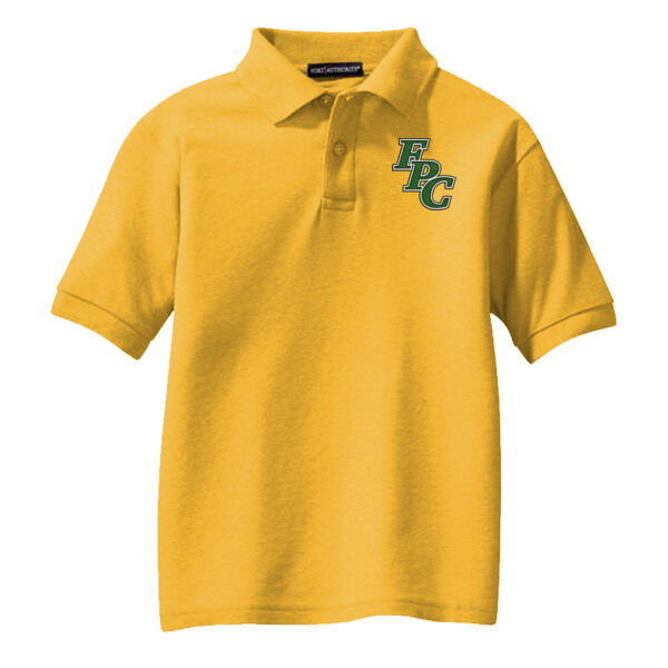 YOUTH, Silk Touch Polo Shirt, Short Sleeve, FPC_3.5_Logo_Full Color, Left Chest Thumbnail