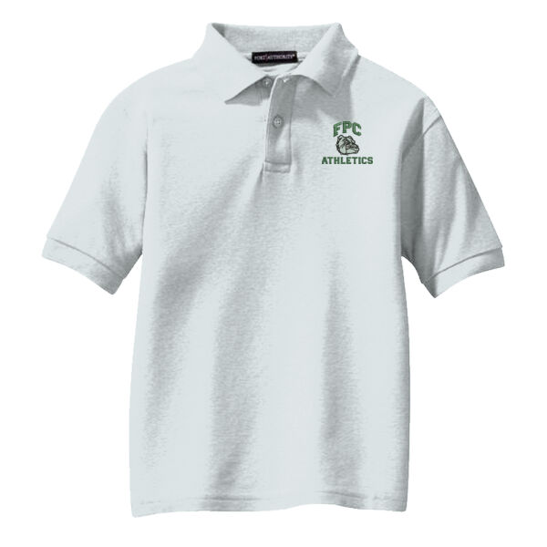 YOUTH, Silk Touch™ Polo Shirt, Short Sleeve, Athletics Logo_3.5_Full Color, Left Chest Thumbnail
