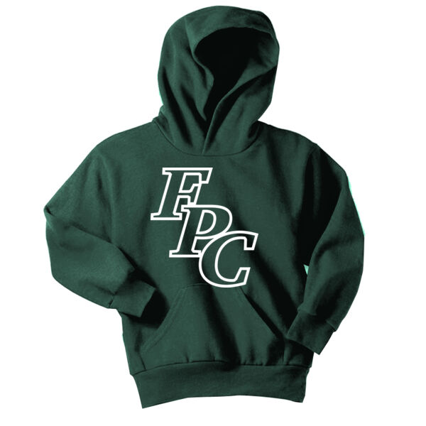 YOUTH, Pull-Over Hooded Sweatshirt, FPC LOGO_White, Full Chest Thumbnail