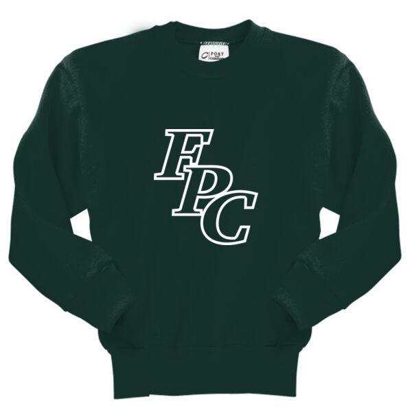 YOUTH Crewneck Sweatshirt , FPC LOGO_White, Full Chest Thumbnail