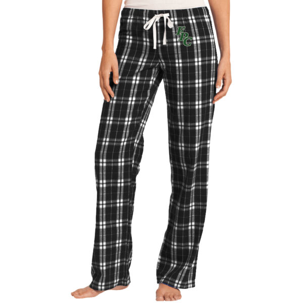JUNIORS Flannel Plaid Pants, FPC LOGO_3.5_Full Color, Left Hip Thumbnail