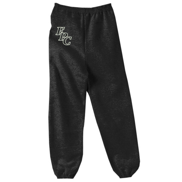 YOUTH, Fleece Pants, FPC LOGO_3.5_White, Left Hip Thumbnail