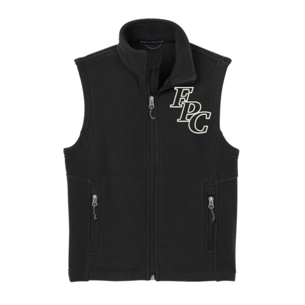 YOUTH, Full-Zip, Fleece Vest, FPC LOGO_3.5_White, Left Chest Thumbnail