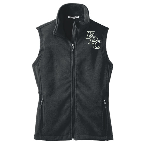 LADIES, Full-Zip, Fleece Vest, FPC LOGO_3.5_White, Left Chest Thumbnail