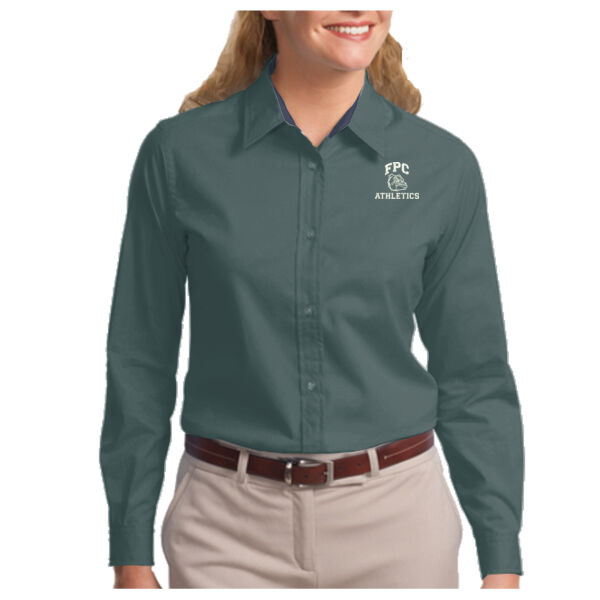 LADIES, Sport Shirt, Long Sleeve, Athletics LOGO_White, Left Chest Thumbnail